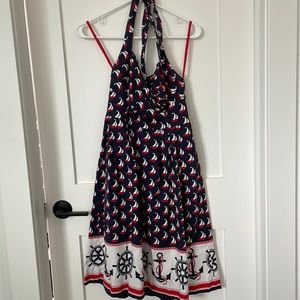 Anthropologie Halter top sailboat dress